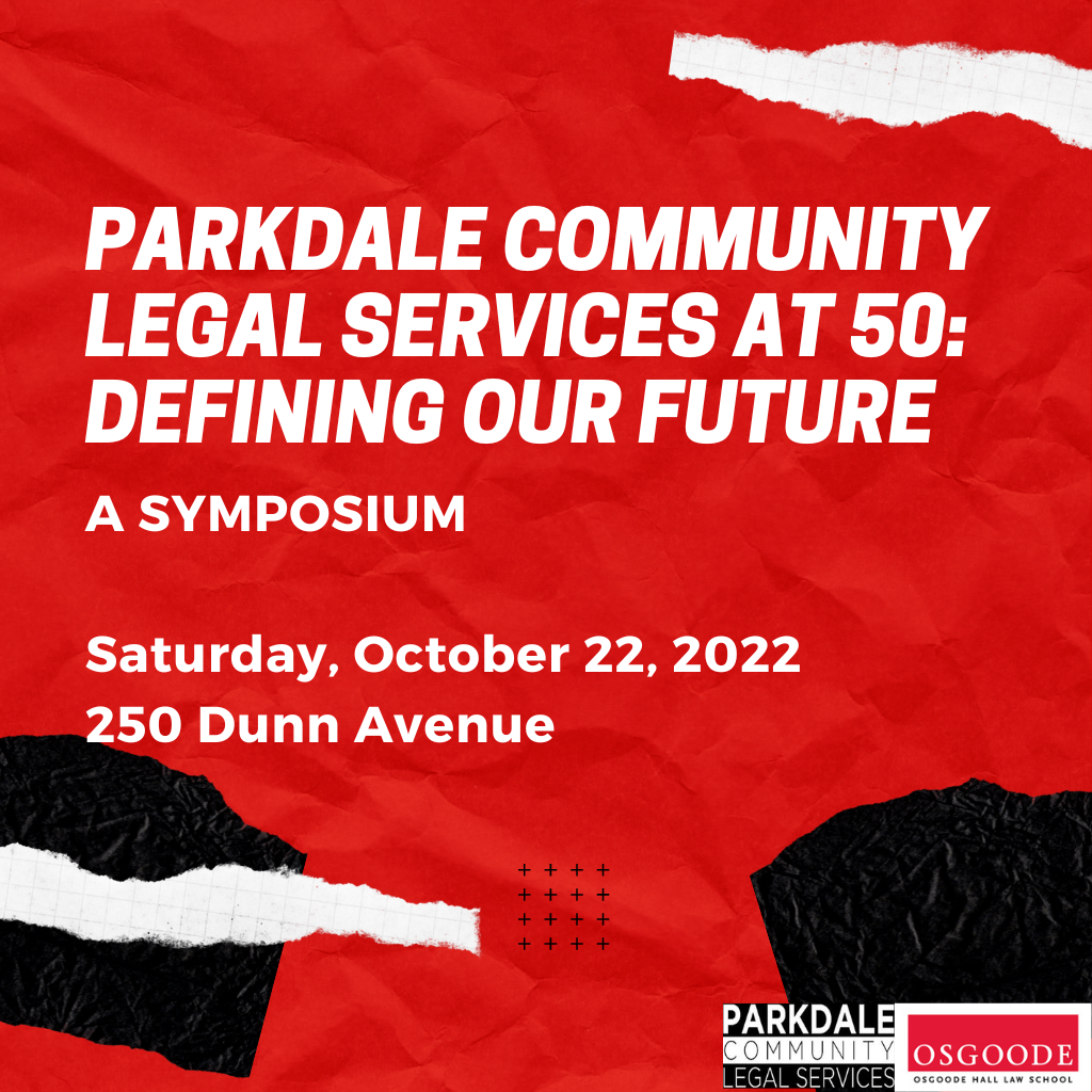 Parkdale Community Legal Services at 50 Defining our Future